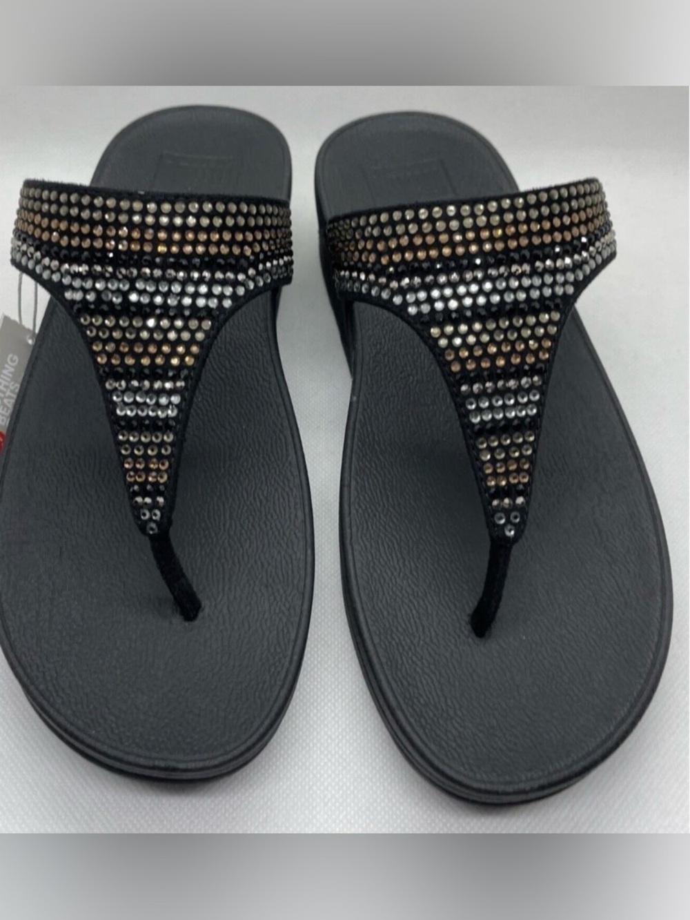 FitFlop Strobe Luxe toe-post sandals 
 Sz 7 summer vacation chunky